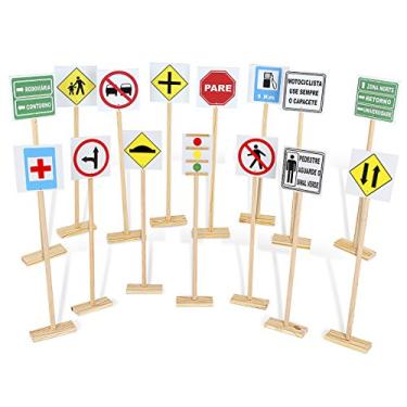 Imagem de Kit Trânsito Madeira Carlu Brinquedos