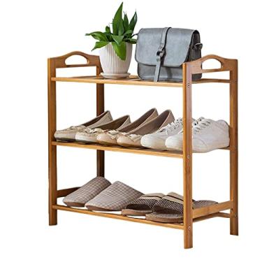 Imagem de Clink Sapateira de Entrada Madeira Tripla Bambu Organizador Tenis Cor:Marfim