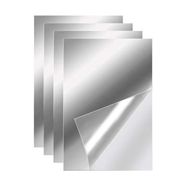 Imagem de Generic 4 Peças Espelho Adesivo de Parede Espelho de Comprimento Espelho Azulejos de Espelho para Decoração de Parede de Porta de Ginásio, 10cmx15cm