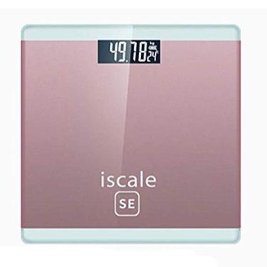 Imagem de balanças de banheiro de peso corporal digital de alta precisão balança com tecnologia step-on, 28º 180 kg 400 lb, display com luz de fundo, design fino