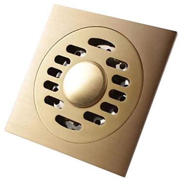Imagem de Piso Dreno Chuveiro Piso Dreno Piso Dreno Banheiro Banheiro Filtro de esgoto Latão Metal Desodorante À prova de insetos Faixa de drenagem de piso de grande deslocamento Multiuso