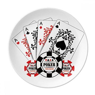 Imagem de Jogo de cartas com lascas, utensílios de jogo, prato decorativo de porcelana salver talheres, prato de jantar