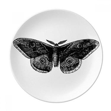 Imagem de Prato de pipa de borboleta preta decorativa de porcelana Salver louças de jantar