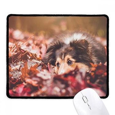 Imagem de Mousepad para foto de folhas de animais de estimação com borda costurada, tapete de borracha para jogos