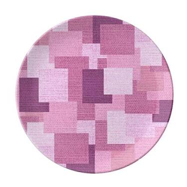 Imagem de Prato de mosaico quadrado roxo de malha de linho decorativo de porcelana salver louça de jantar