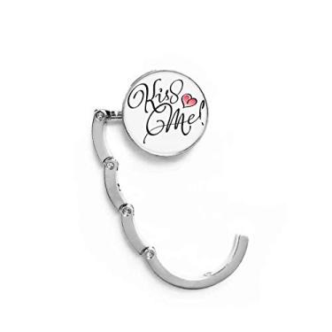 Imagem de Kiss Me – Gancho de mesa com citação de coração para escrever à mão, gancho decorativo dobrável