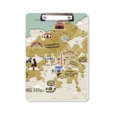 Imagem de Mapa tradicional de Hong Kong China prancheta pasta, bloco de escrita A4