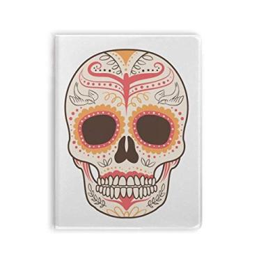 Imagem de Caderno de ilustração de pássaro rosa com estampa de caveira e goma diário capa macia