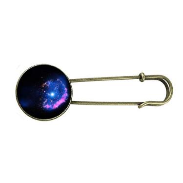 Imagem de Broche de metal brilhante mistério do universo da nebulosa espacial, broche de metal retrô
