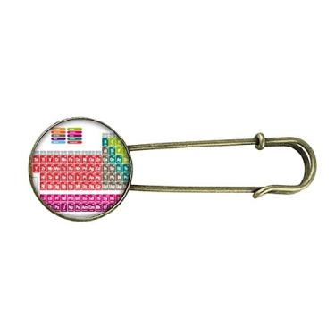 Imagem de Broche de metal retrô de mesa periódica de cor succinct