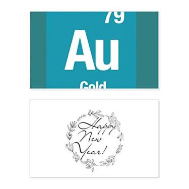 Imagem de Cartão de felicitações Au Gold Chemical Element Science New Year Festival Bless Message Present