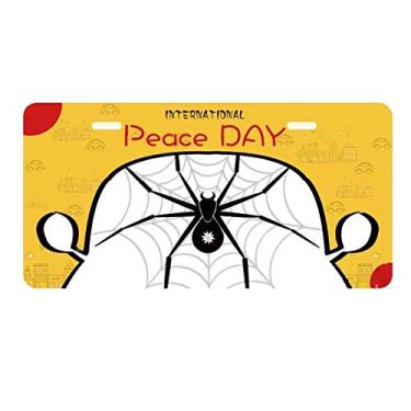 Imagem de DIYthinker Ilustração de insetos Spider Black Pattern Placa de carro Decoração Dia da Paz