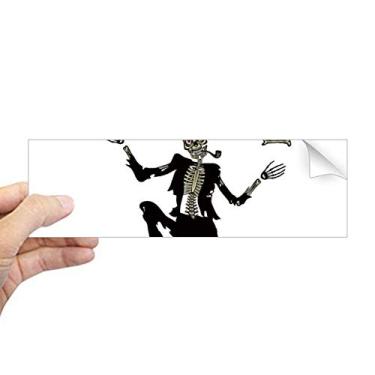 Imagem de DIYthinker Adesivo de para-choque retangular Halloween Ghost Fear Skull Notebook Janela Decalque