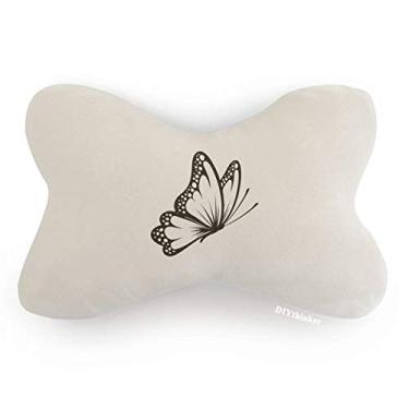 Imagem de DIYthinker Almofada de almofada para apoio de cabeça simples vintage com acabamento de carro, decoração de pescoço