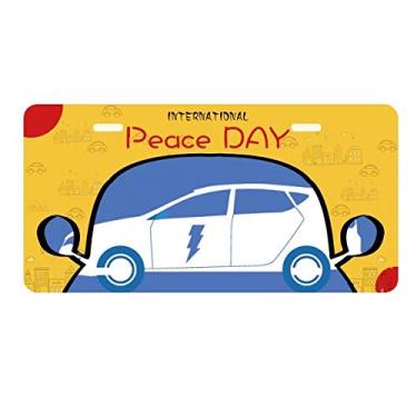 Imagem de DIYthinker Placa de carro com proteção ambiental para veículos energéticos para decoração de carro Dia da Paz