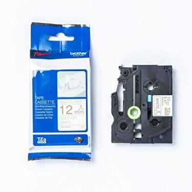 Imagem de Fita Decorativa P-touch TZe-R234 Dourado sobre Branco 12mm