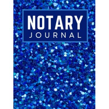 Imagem de Hardcover Notary Journal: 8.5x11 Large Notarial Logbook / With 200 Numbered Pages - Two Records Logs Per Page / 400 Records / Modern Royal Blue Faux ... Pattern / Ledger Book Gift For Signing Agents