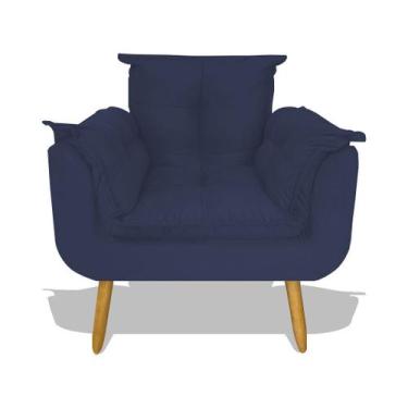 Imagem de Poltrona Cadeira Opala Sala Quarto Amamentação Recepção Clinica Azul M