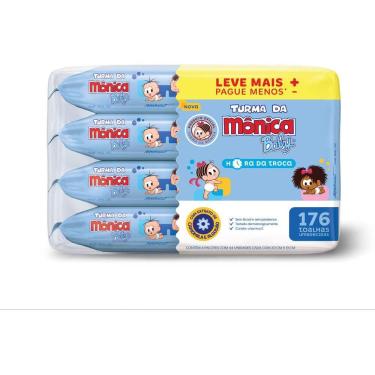 Imagem de Toalhas Umedecidas Turma da Mônica Baby, Hora da Troca, 176 Unidades Leve Mais Pague Menos, Turma da Mônica Baby, Azul…