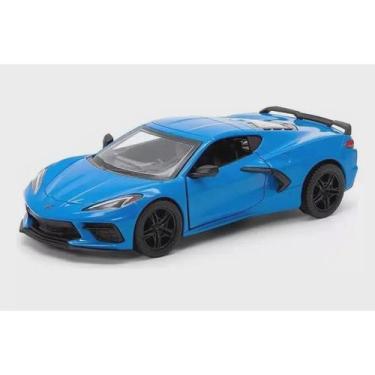 Imagem de Carrinho Miniatura Chevrolet Corvette 2021 Escala 1/36 Kinsmart (Azul)