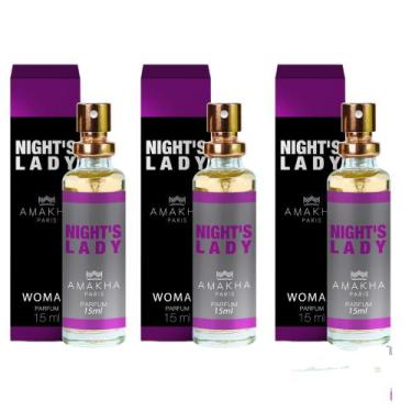 Imagem de Kit 3 Perfumes Nights Lady Amakha Paris 15 Ml