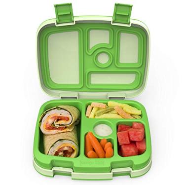 Imagem de Bentgo Lancheira infantil – à prova de vazamento, 5 compartimentos estilo bento – tamanhos ideais para crianças de 3 a 7 anos – livre de BPA, seguro para lava-louças, seguro para alimentos (verde)