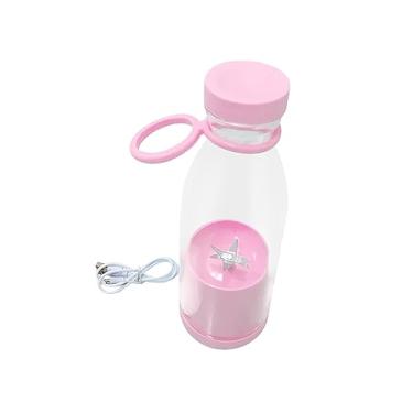 Imagem de Espremedor Elétrico Batedor de Sucos Portátil Liquidificador Multifuncional Escritório 6 Lâminas Liquidificador de Viagem Pessoal Copo Espremedor com, Rosa