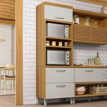 Imagem de Paneleiro Torre Quente 2 Portas 1 Gaveta Princesa Nesher Móveis Freijó/Off White