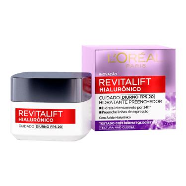 Imagem de Creme Hidratante Facial Anti-Idade L'oréal Paris Revitalift Hialurônico Diurno Fps20 49G