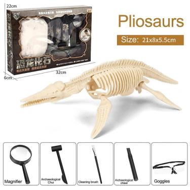 Imagem de Brinquedo de dinossauro montado diy infantil Arqueologia Esqueleto fóssil de dinossauro