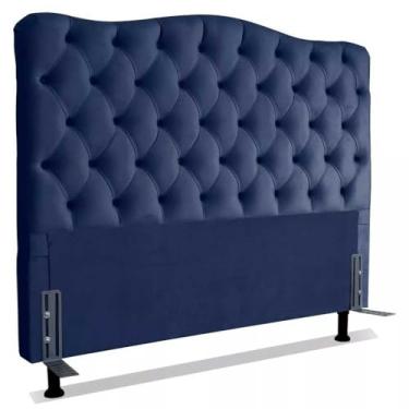 Imagem de Cabeceira Para Cama Box Solteiro 0,9 M Realeza (Suede Azul Marinho)