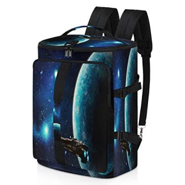 Imagem de Mochila Spacecraft com compartimento para sapatos, impermeável, esportiva, alça de ombro ajustável, mochila de viagem para academia, esportes, caminhadas, laptop