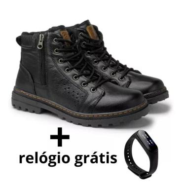 Imagem de Bota Em Couro Masculino Laroche Ziper Lateral