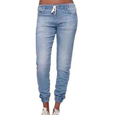 Imagem de Roupas Femme Jeans Calças Femininas Cintura Poket Lanterna Jeans, Azul escuro, GG