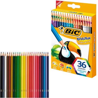 Imagem de Lápis De Cor Sextavado Evolution 36 Cores Bic