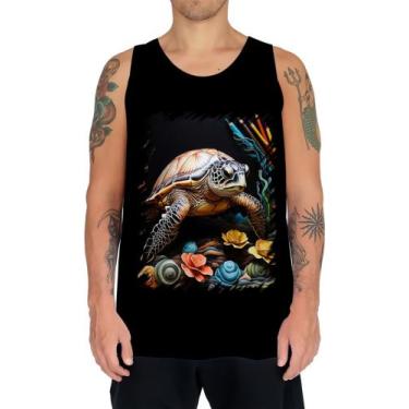 Imagem de Camiseta Regata De Tartaruga Marinha Desenhada 8 - Kasubeck Store