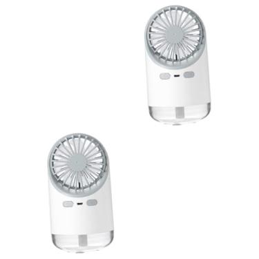 Imagem de MAGICLULU 2Pcs 3 Em 1 Ventilador Noturno Ventilador Nebulizador Ventilador De Refrigeração Umidificador Ventilador Multifuncional Q1 Pequeno Ventilador Branco