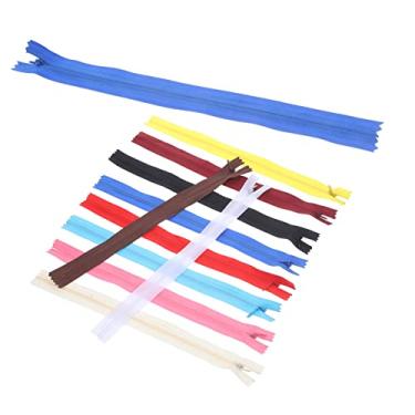 Imagem de Lurrose 20 Unidades Zíper invisível colorido zíper de cm zíper para costura Zíper para bolsos Zíper de metal e poliéster calça bolsas fita de zíper roupas Material Liga de Zinco