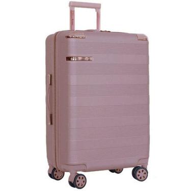 Imagem de Mala De Viagem 23kg MÉDIA Rodas 360° Expansíva Alça Lateral e Superior Cadeado TSA007 ABS Argos Rosé Cruzeiro