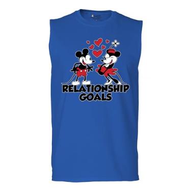 Imagem de Camiseta masculina masculina Steamboat Willie Relationship Goals Muscle Classic Vibe retrô icônico vintage, Azul, M
