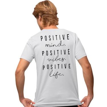 Imagem de Camisa Camiseta Genuine Grit Masculina Estampada Algodão 30.1 Positive Life - GG - Branco