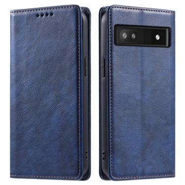 Imagem de Carteira Compatible with Google Pixel 7A Wallet Case With Card Holder Magnetic Phone Case Shockproof Cover Leather Protective Flip Cover-Credit Card Holder-Kickstand Book Folio Phone Case (Size : Blu