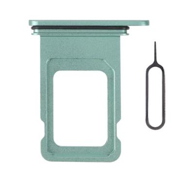 Imagem de Risidamoy Para iPhone 11 Green SIM Card Slot Substituição Single SIM Version para iPhone11 Adaptador de suporte de bandeja de cartão com anel de borracha à prova d'água Repair Fix Kit Ferramenta de
