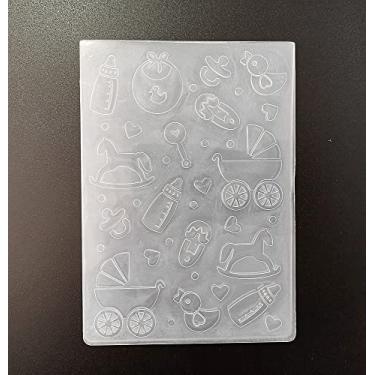 Imagem de WooYangFun Carrinho de impressão de bebê, pasta de gravação para chá de aniversário, para fazer cartões, floral, faça você mesmo, álbum de fotos, álbum de fotos, papel, faça você mesmo, molde de