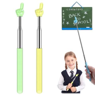 Imagem de Ponteiro retrátil de professor para leitura de crianças em sala de aula, bastão extensível de ponteiro de dedo, bastão longo telescópico dobrável para Dumero escola, suprimentos essenciais para sala