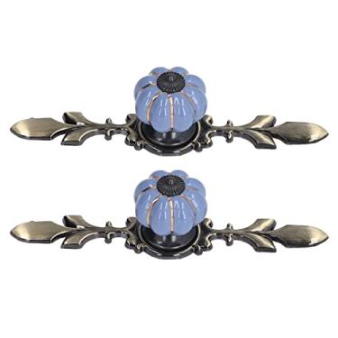 Imagem de Puxadores de Gaveta de Abóbora Pintados à Mão, 2 Botões de Gaveta, Puxadores de Gaveta, Puxadores de Gaveta Pintados à Mão, Porta de Armário de Abóbora, Maçanetas (1045A azul real)