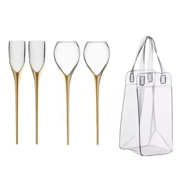 Imagem de 2 Taças Espumante Praia Douradas + 2 Taças Drink Vinho Praia Douradas + Ice Bag Bolsa para Gelo