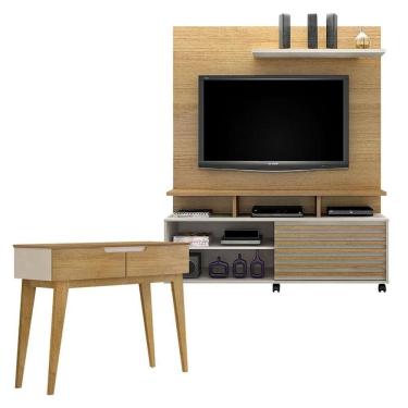 Imagem de Estante Home Theater Star e Aparador Bellíssima Cinamomo Off White - Valdemóveis