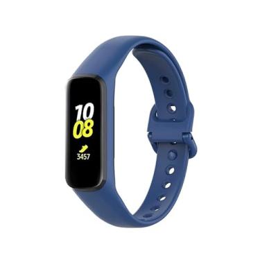 Imagem de Pulseira Silicone de Reposição Compatível com Samsung Galaxy Fit 2 Pinos Reforçados (Azul)