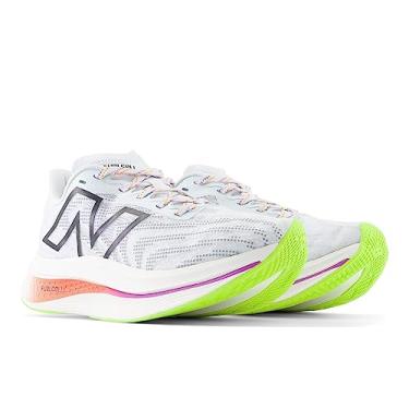 Imagem de New Balance FuelCell Supercomp Trainer V2 Tênis de corrida feminino, Azul gelo/libélula neon, 5 Wide